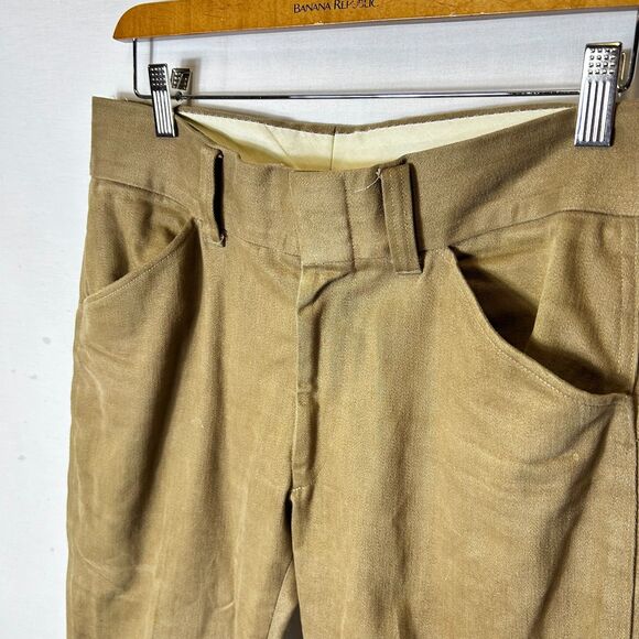 VTG 70s Van Heusen Men's Camel Tan Brushed Twill 2 Piece Leisure Suit Size 38 - Picture 9 of 15